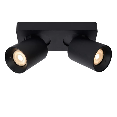 Lucide NIGEL - Plafondspot - LED Dim to warm - GU10 - 2x5W 2200K/3000K - Zwart - detail 1